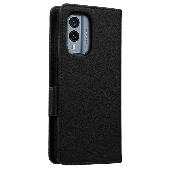 Klopové pouzdro pro Nokia X30 5G, Wallet Litchi Magnet Case, černé