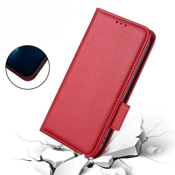 Klopové pouzdro pro Nokia X30 5G, Wallet Litchi Magnet Case, červené