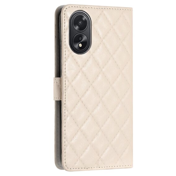 Klopové pouzdro pro Oppo A38 4G / Oppo A18 4G, Wallet, BINFEN COLOR, béžové