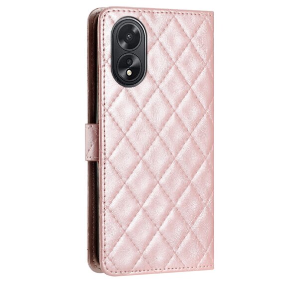 Klopové pouzdro pro Oppo A38 4G / Oppo A18 4G, Wallet, BINFEN COLOR, růžové rose gold