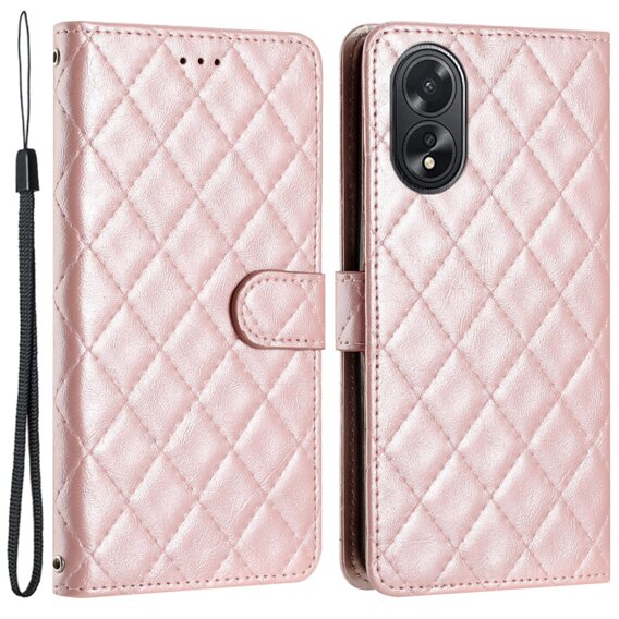 Klopové pouzdro pro Oppo A38 4G / Oppo A18 4G, Wallet, BINFEN COLOR, růžové rose gold