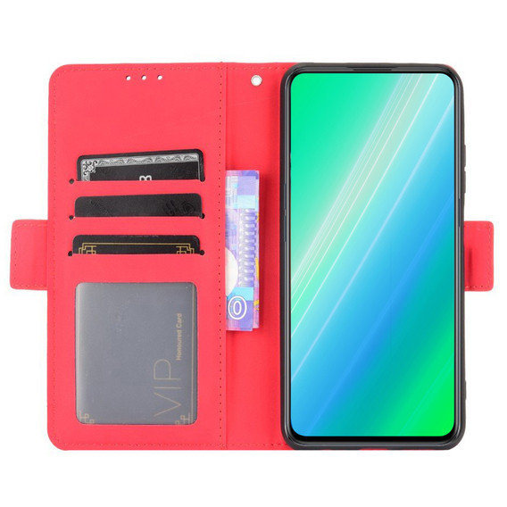 Klopové pouzdro pro Oppo A57s, Card Slot, červené