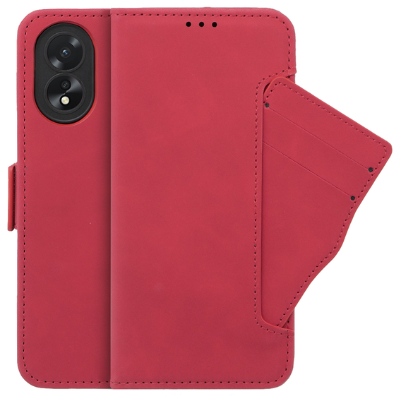 Klopové pouzdro pro Oppo A58 4G, Card Slot, červené