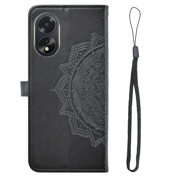 Klopové pouzdro pro Oppo A58 4G, Mandala, černé