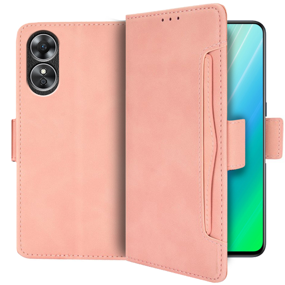 Klopové pouzdro pro Oppo A78 4G, Card Slot, růžové