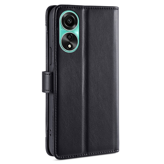 Klopové pouzdro pro Oppo A78 4G, Wallet Zipper Pocket, černé