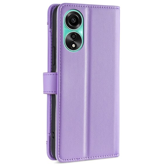 Klopové pouzdro pro Oppo A78 4G, Wallet Zipper Pocket, fialové