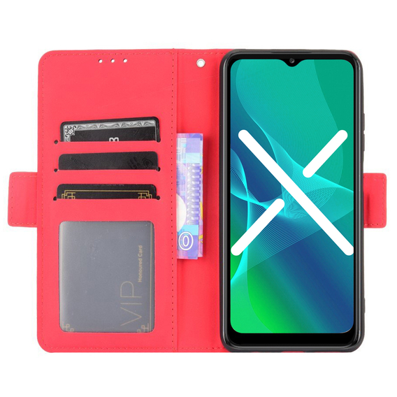 Klopové pouzdro pro Oppo Reno7 Lite 5G, Card Slot, červené