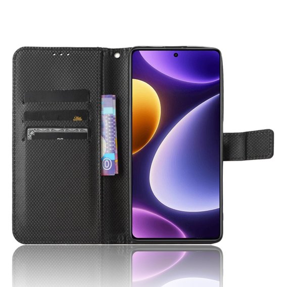 Klopové pouzdro pro Poco F5 5G, Wallet Smart Magnet, černé