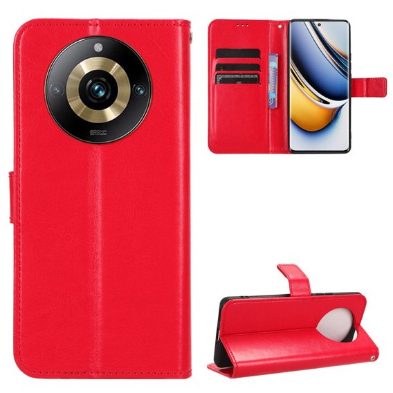 Klopové pouzdro pro Realme 11 Pro 5G / Pro+ 5G, Crazy Horse Wallet, červené
