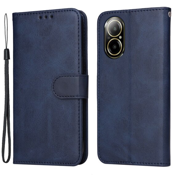 Klopové pouzdro pro Realme C67, Leather Wallet, námořnicky modré