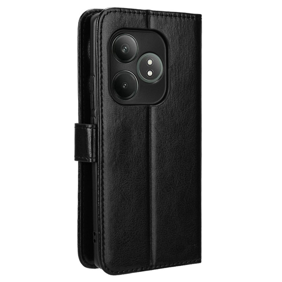 Klopové pouzdro pro Realme GT 6 / 6T, Crazy Horse Wallet, černé