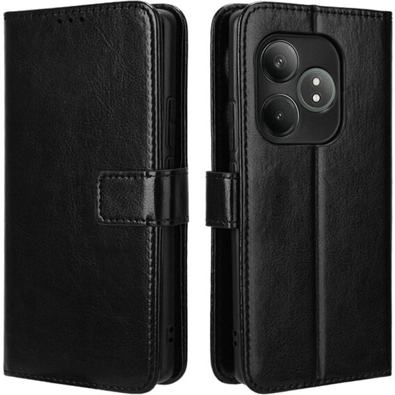 Klopové pouzdro pro Realme GT 6 / 6T, Crazy Horse Wallet, černé