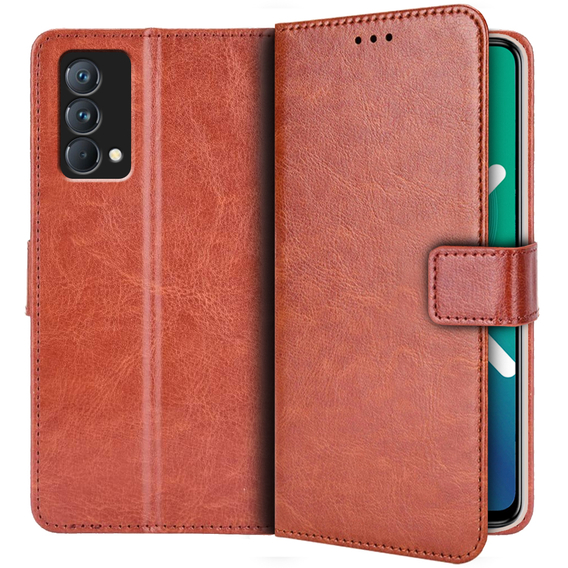 Klopové pouzdro pro Realme GT Master, Crazy Horse Wallet, hnědé