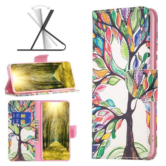 Klopové pouzdro pro Samsung Galaxy A05s, Wallet, Tree of life, bílé