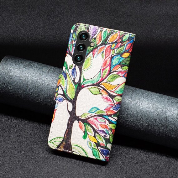 Klopové pouzdro pro Samsung Galaxy A05s, Wallet, Tree of life, bílé