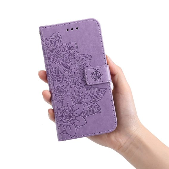 Klopové pouzdro pro Samsung Galaxy A14 4G/5G, Mandala Flower, fialové