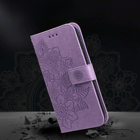 Klopové pouzdro pro Samsung Galaxy A14 4G/5G, Mandala Flower, fialové