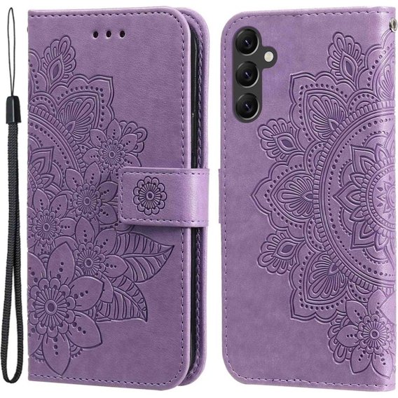 Klopové pouzdro pro Samsung Galaxy A14 4G/5G, Mandala Flower, fialové