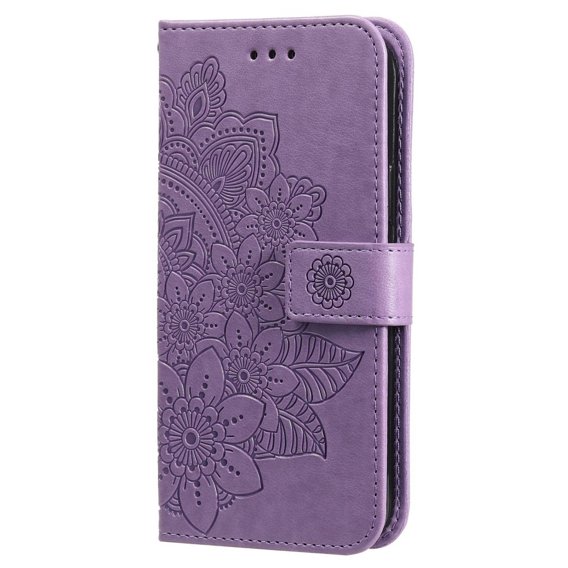 Klopové pouzdro pro Samsung Galaxy A14 4G/5G, Mandala Flower, fialové