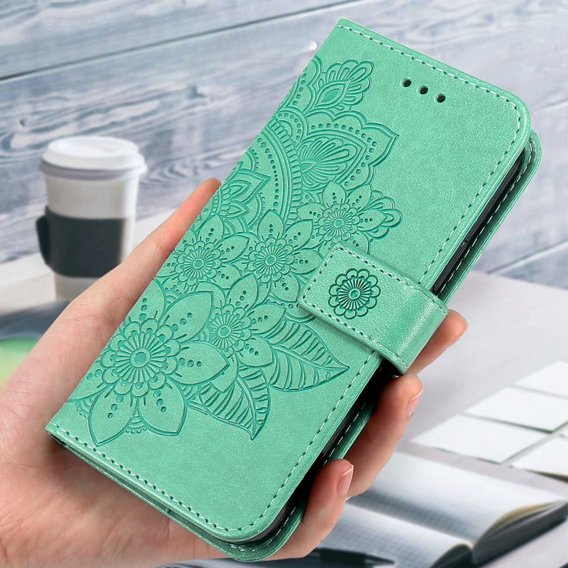 Klopové pouzdro pro Samsung Galaxy A14 4G/5G, Mandala Flower, zelené