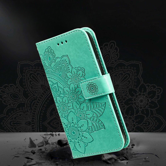 Klopové pouzdro pro Samsung Galaxy A14 4G/5G, Mandala Flower, zelené