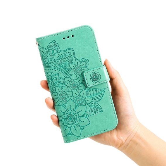 Klopové pouzdro pro Samsung Galaxy A14 4G/5G, Mandala Flower, zelené