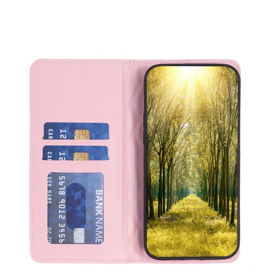 Klopové pouzdro pro Samsung Galaxy A34 5G, Wallet, BINFEN COLOR, růžové