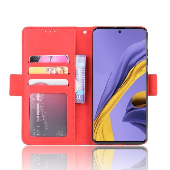 Klopové pouzdro pro Samsung Galaxy A51, Card Slot, červené