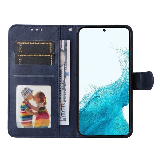 Klopové pouzdro pro Samsung Galaxy A54 5G, Leather Wallet, námořnicky modré