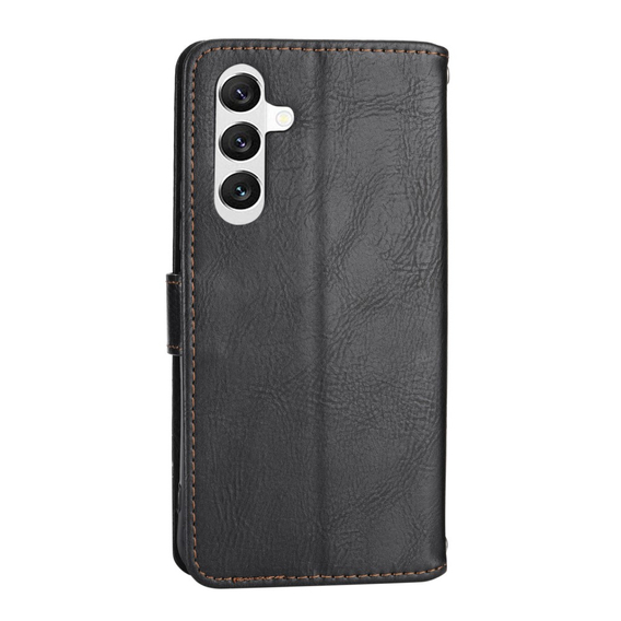 Klopové pouzdro pro Samsung Galaxy A54 5G, Wallet Zipper Pocket, s popruhem přes rameno, černé