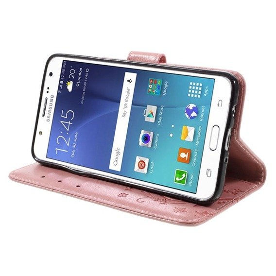 Klopové pouzdro pro Samsung Galaxy J5 2016, Butterfly, růžové