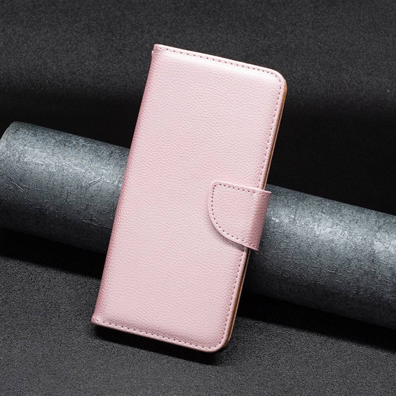 Klopové pouzdro pro Samsung Galaxy M33 5G, Wallet Litchi Magnet, růžové rose gold