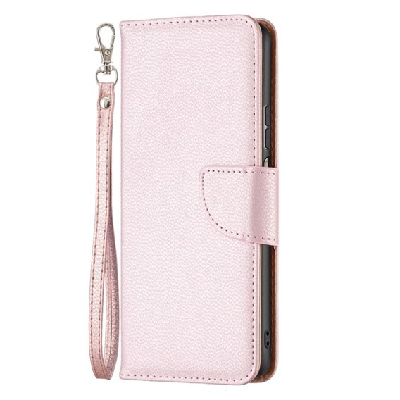 Klopové pouzdro pro Samsung Galaxy M33 5G, Wallet Litchi Magnet, růžové rose gold