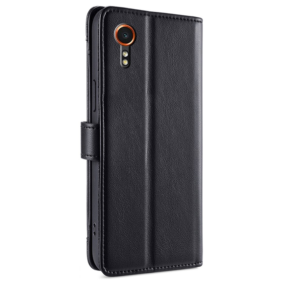 Klopové pouzdro pro Samsung Galaxy Xcover 7, Wallet Zipper Pocket, černé