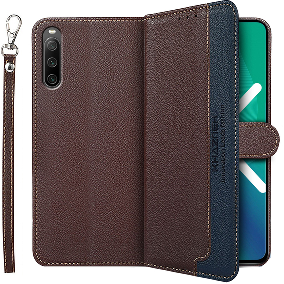 Klopové pouzdro pro Sony Xperia 10 IV, KHAZNEH RFID Case, hnědé