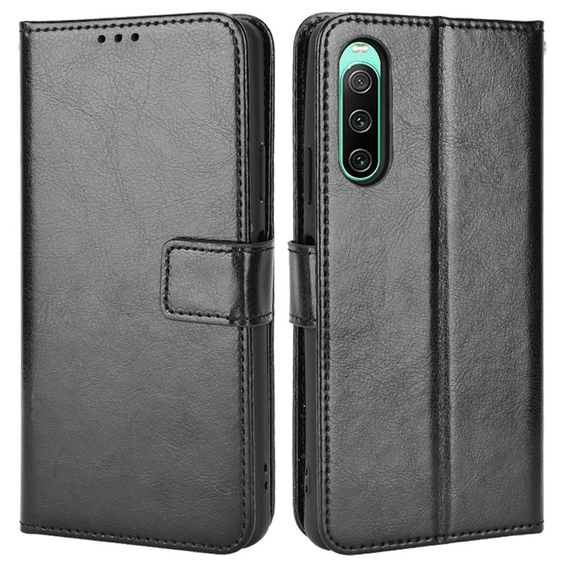 Klopové pouzdro pro Sony Xperia 10 IV, Wallet, černé