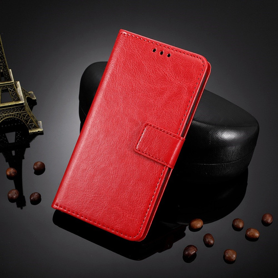 Klopové pouzdro pro Xiaomi Redmi 12C, Crazy Horse Wallet, červené