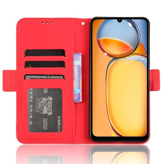 Klopové pouzdro pro Xiaomi Redmi 13C / Poco C65, Card Slot, červené