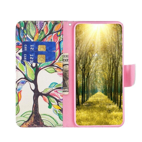 Klopové pouzdro pro Xiaomi Redmi 13C / Poco C65, Wallet, tree of life, bílé