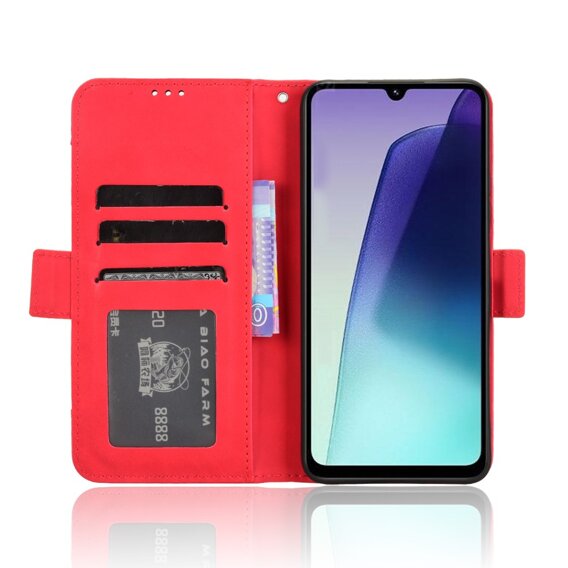 Klopové pouzdro pro Xiaomi Redmi 14C, Card Slot, červené