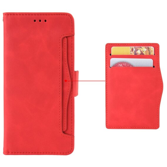 Klopové pouzdro pro Xiaomi Redmi 14C, Card Slot, červené