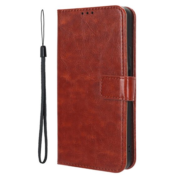 Klopové pouzdro pro Xiaomi Redmi 14C, Crazy Horse Wallet, hnědé