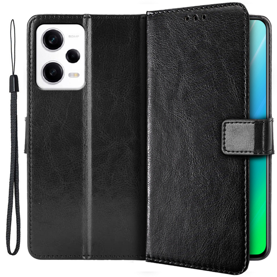 Klopové pouzdro pro Xiaomi Redmi Note 12 5G / POCO X5 5G, Crazy Horse Wallet, černé