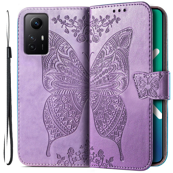 Klopové pouzdro pro Xiaomi Redmi Note 12S, Butterfly, fialové