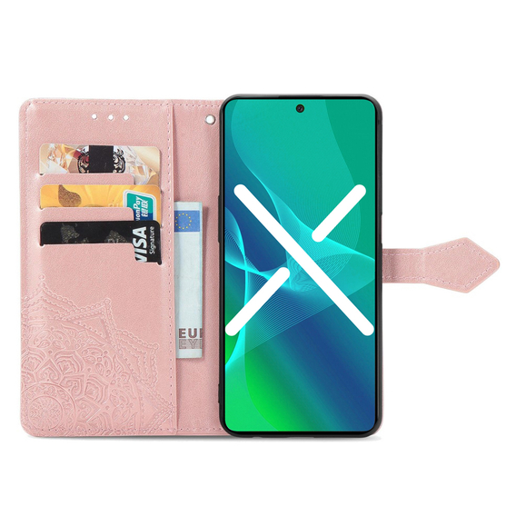 Klopové pouzdro pro Xiaomi Redmi Note 12S, Mandala, růžové rose gold