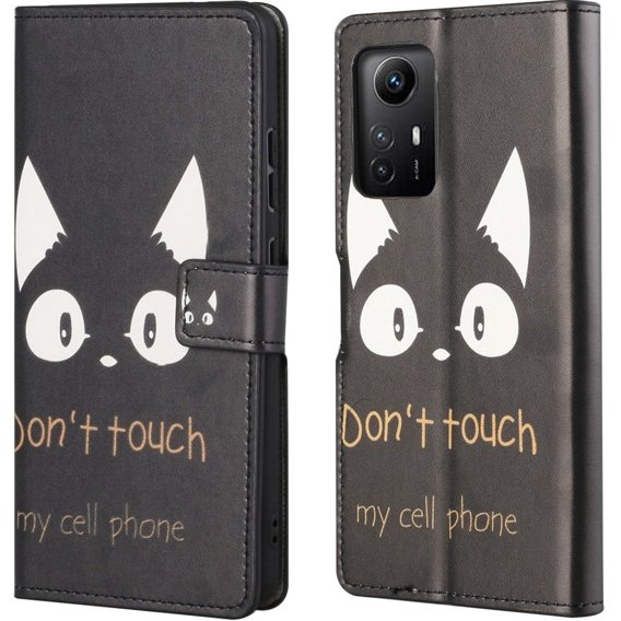 Klopové pouzdro pro Xiaomi Redmi Note 12S, Wallet, don't touch, černé