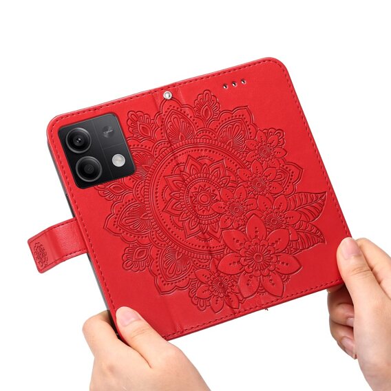 Klopové pouzdro pro Xiaomi Redmi Note 13 5G, Mandala, červené