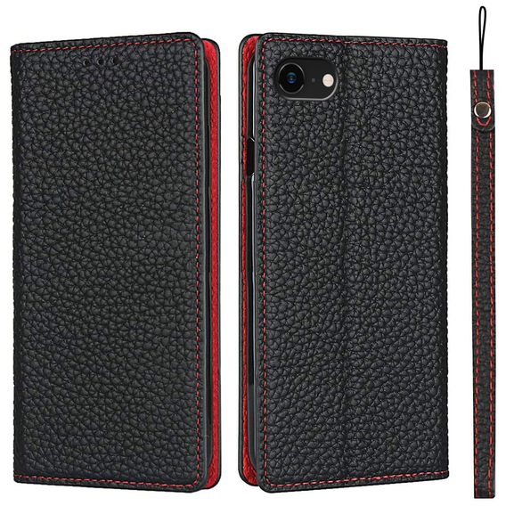 Kožené pouzdro pro iPhone 7/8/SE 2020/SE 2022, ERBORD Grain Leather, černé