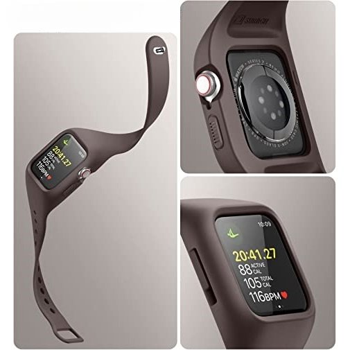 Opasek + pouzdro Suritch pro Apple Watch 4/5/6/7/8/SE 44/45mm, hnědý